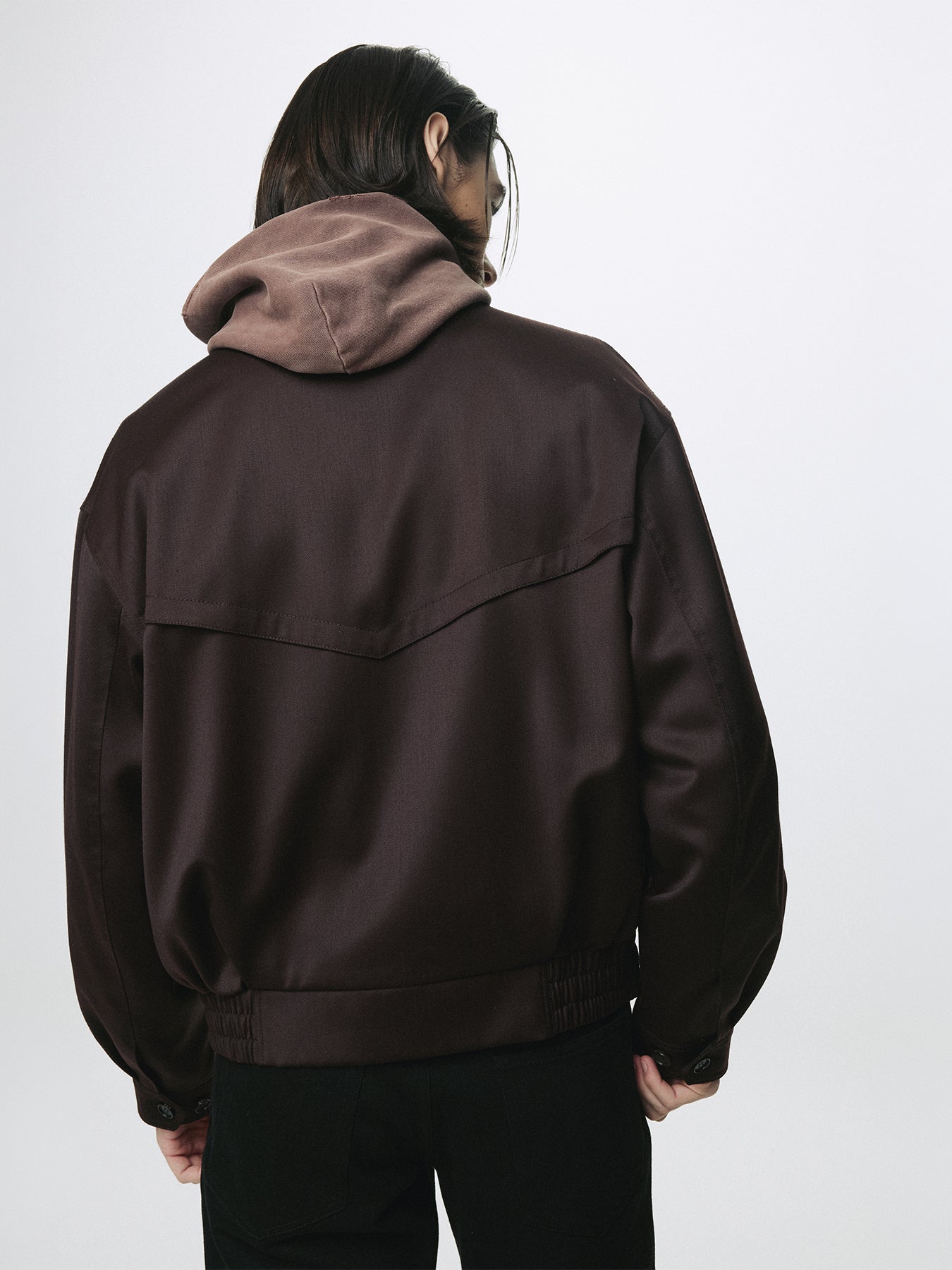 WOOL VISCOSE OVERSIZED BOMBER JACKET_ DARK BURGUNDY