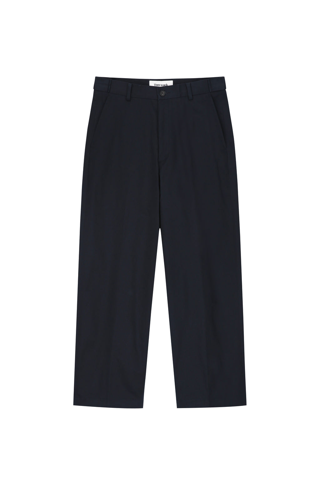 High-twist Cotton No Tuck Wide Trousers_ Navy