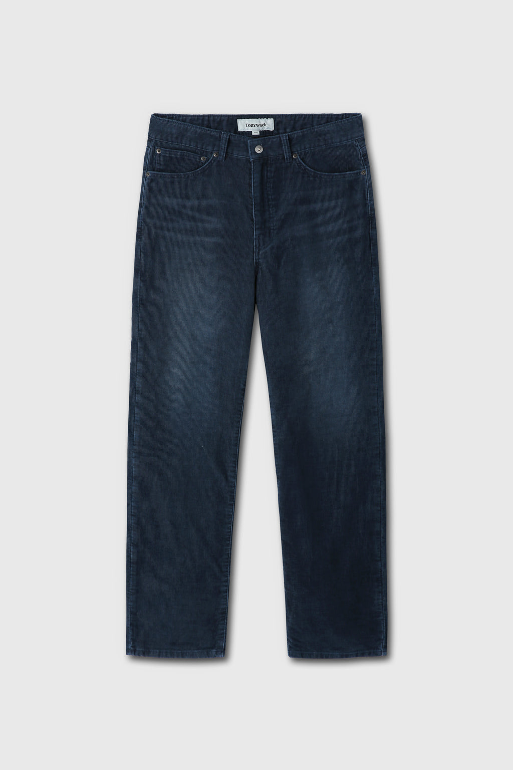 Indigo Garment-dyed Straight Cut Corduroy Pants_ Faded Indigo