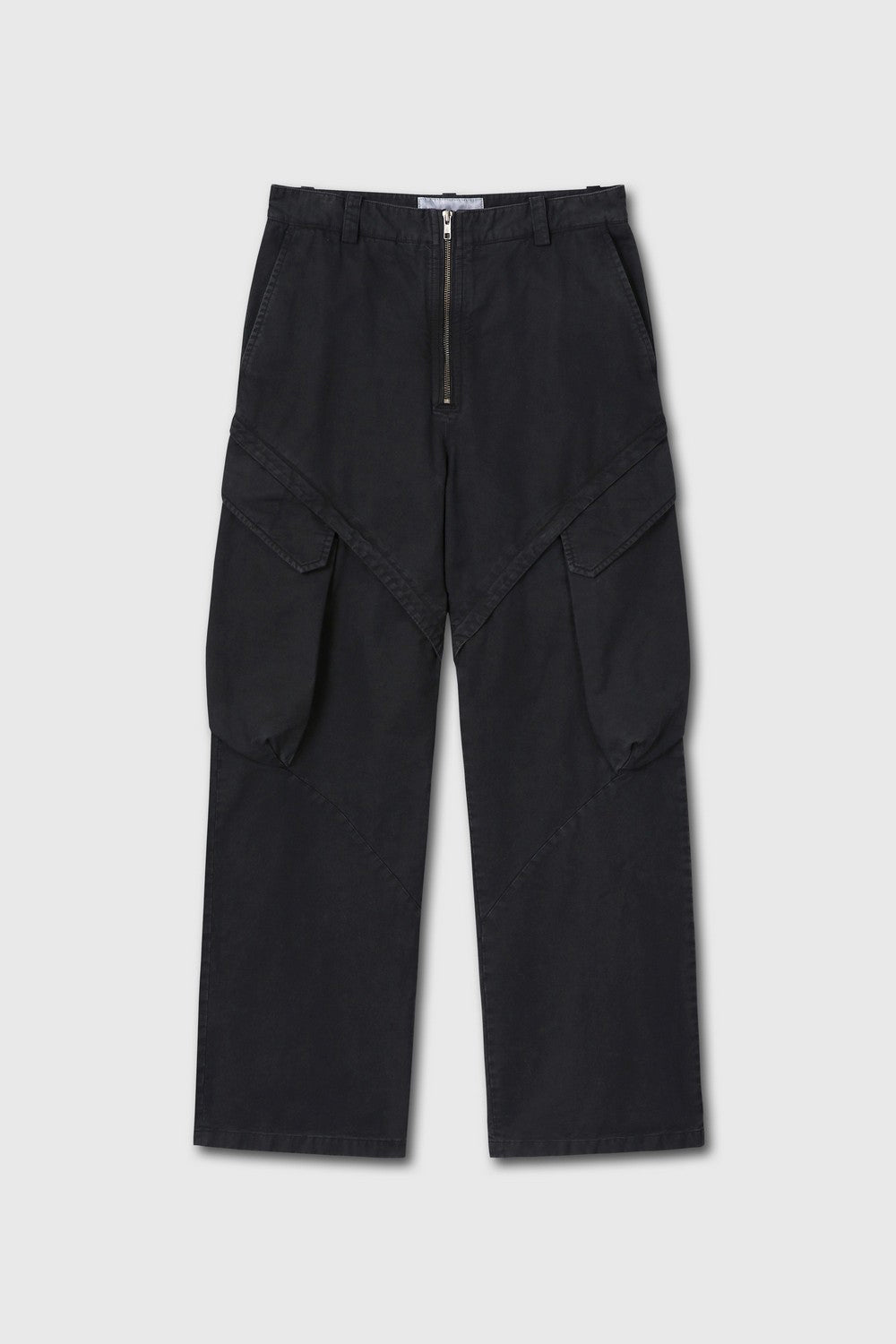 Garment-Dyed Gabardine Wide Cargo Pants_ Carbon Pigment