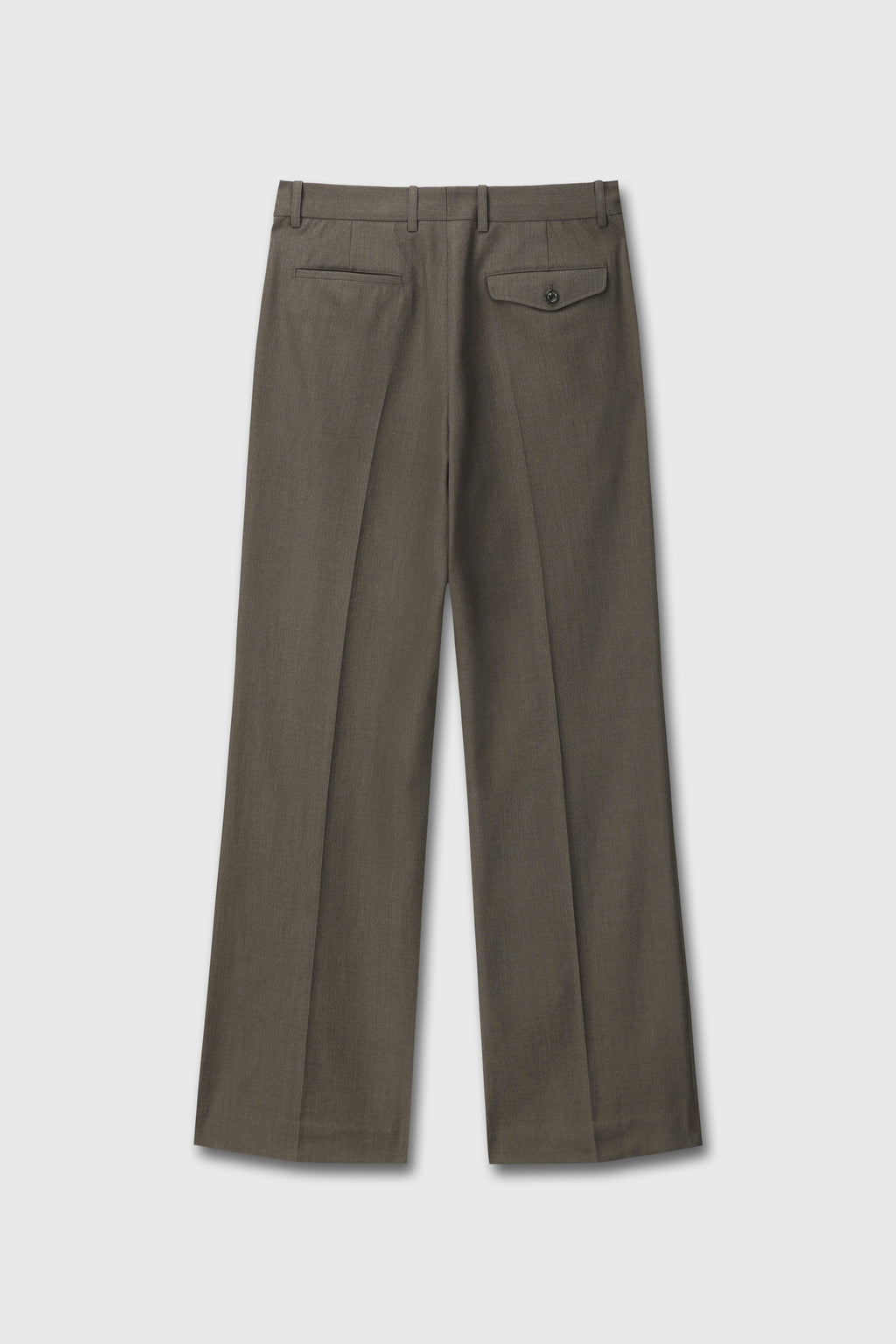 MELANGE WOOL WIDE-LEG PLEATED TROUSERS_ HAZELNUT