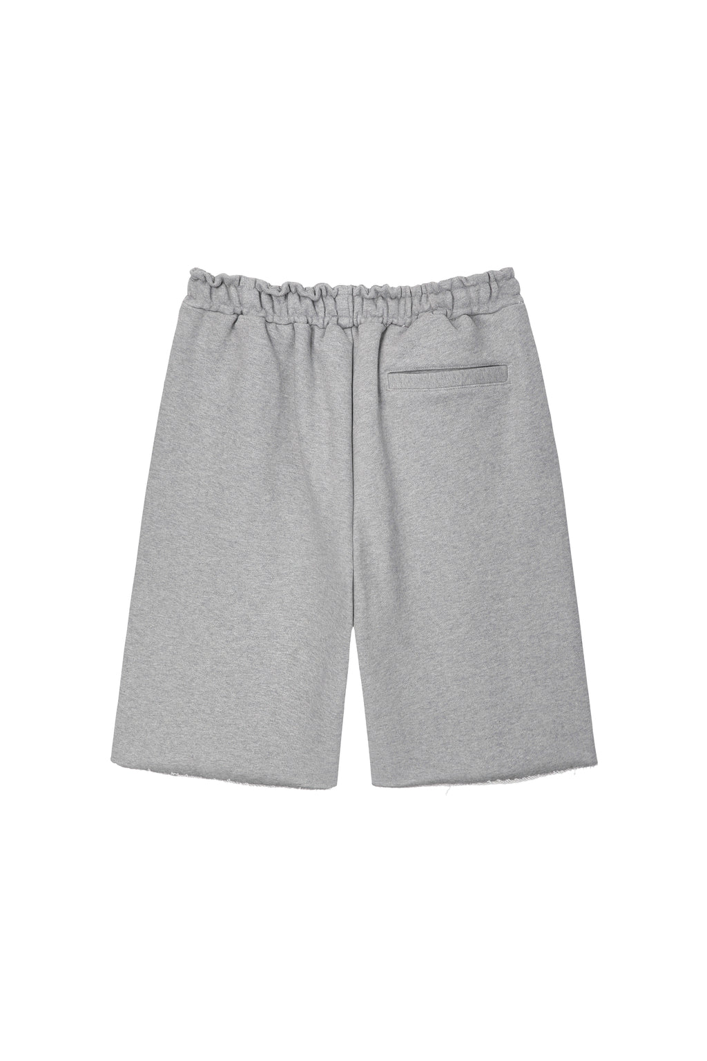 Heavyweight Brushed-Jersey Logo Embroidered Shorts_ Melange Grey