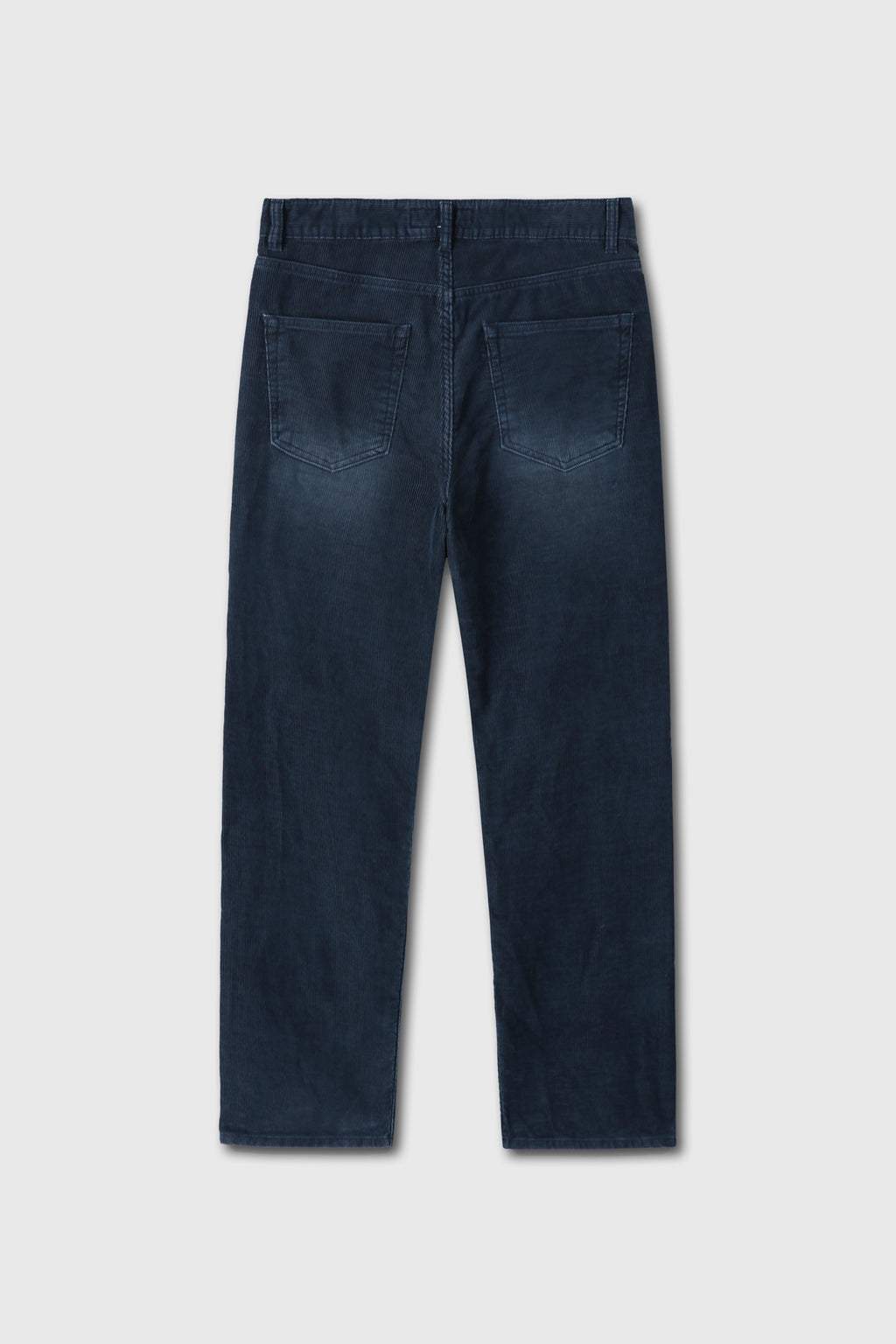 Indigo Garment-dyed Straight Cut Corduroy Pants_ Faded Indigo