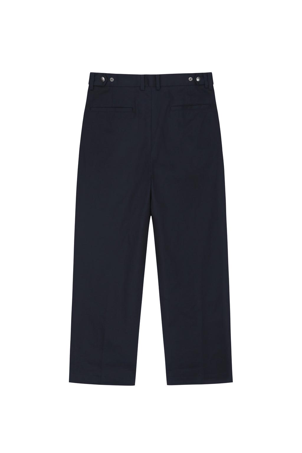 High-twist Cotton No Tuck Wide Trousers_ Navy
