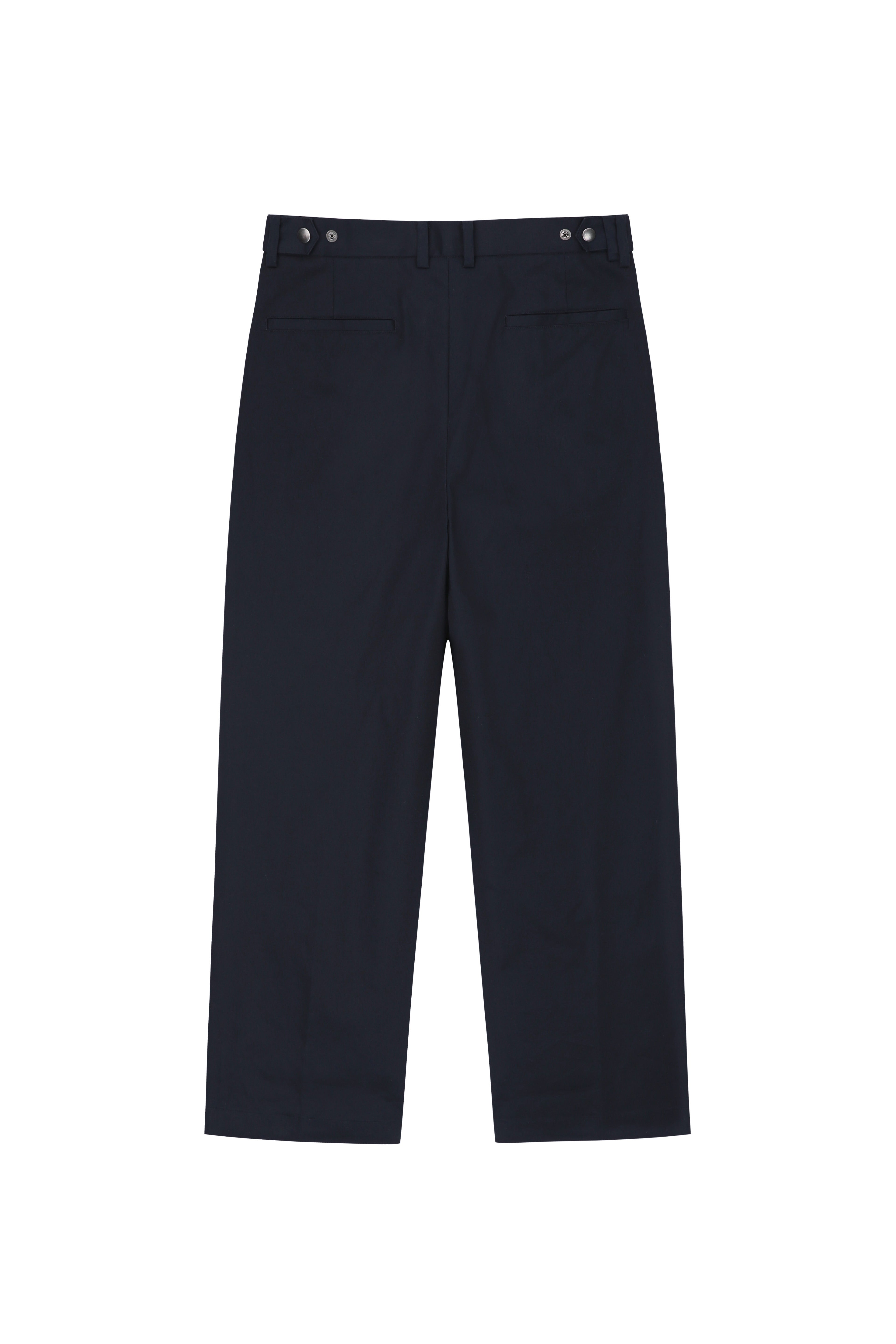 High-twist Cotton No Tuck Wide Trousers_ Navy