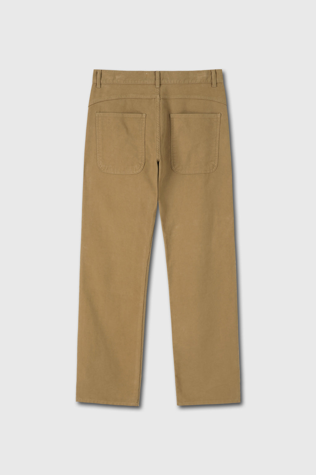 Garment-washed Moleskin Straight Pants_ Washed Beige