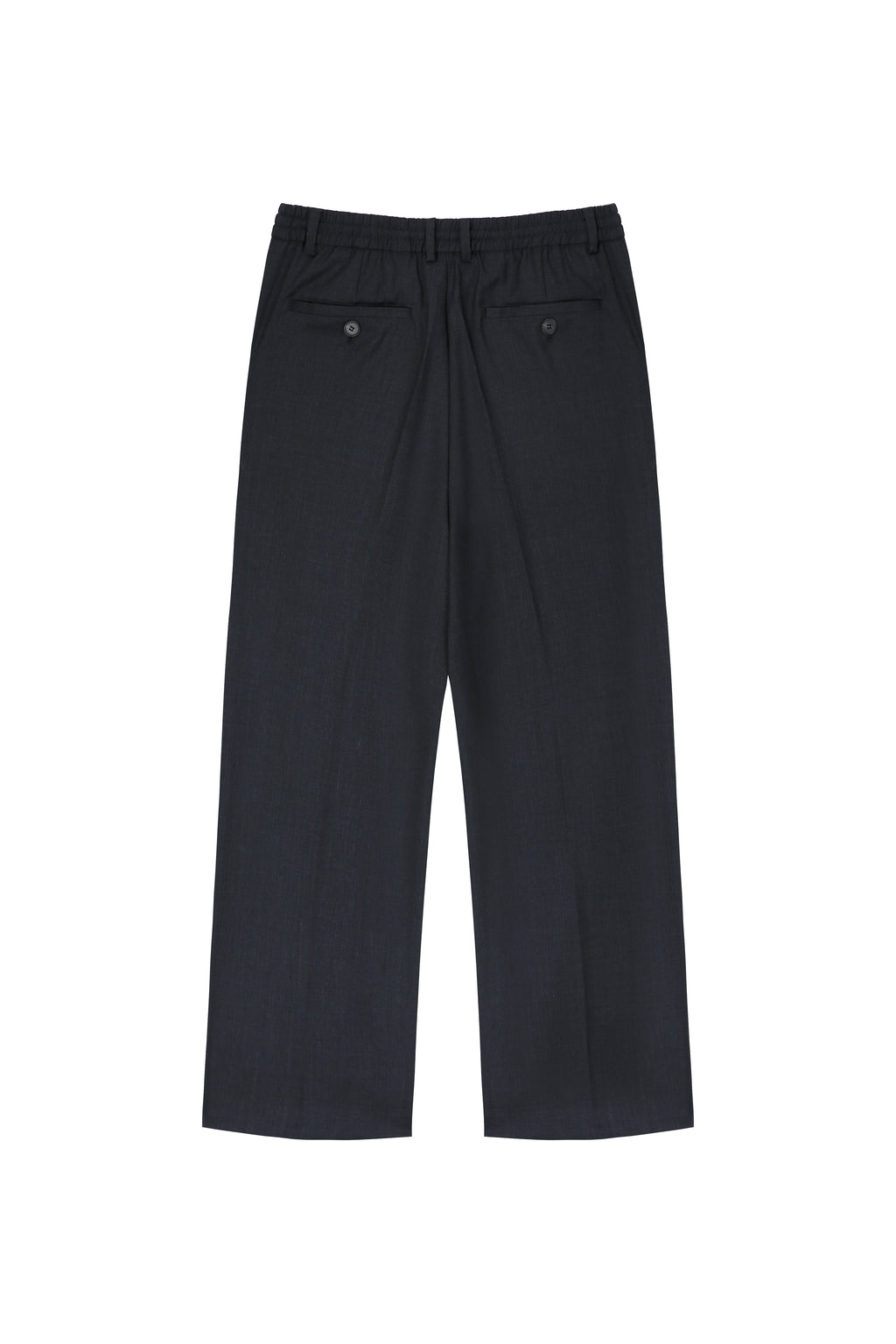 High-density Wool Drawstring Wide Trousers_ Grey