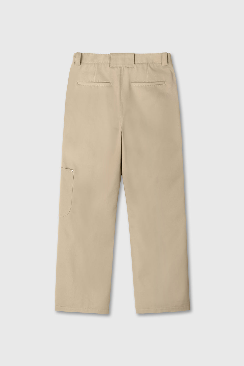 Hard Twist Semi-wide Cut Double Knee Pants_ Beige