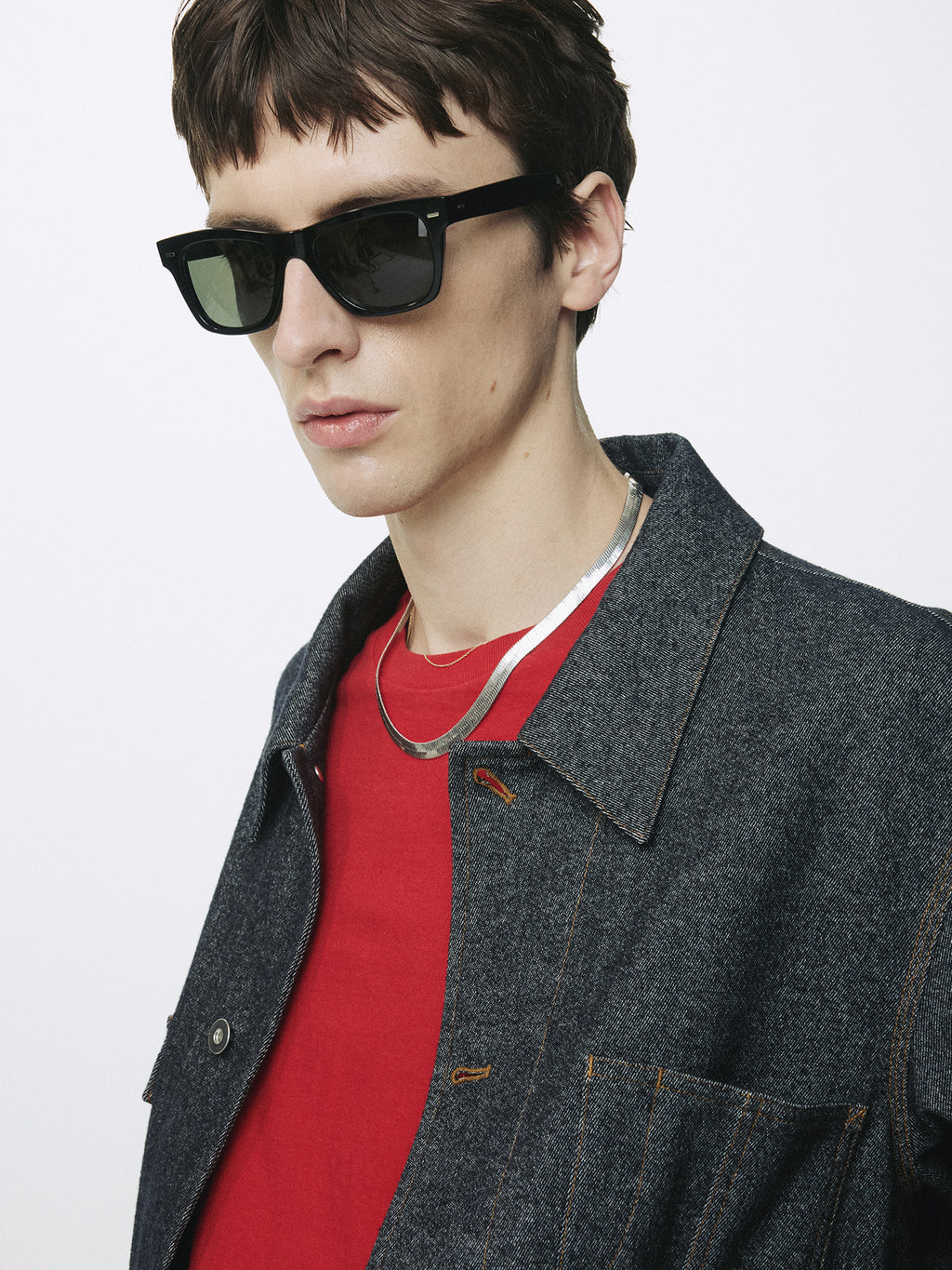 WOOL DENIM CHORE JACKET (ITALIAN FABRIC)_ DARK INDIGO