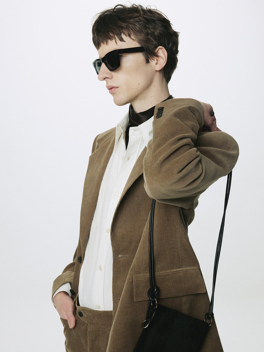 CORDUROY SINGLE-BREASTED JACKET_ BEIGE TAUPE