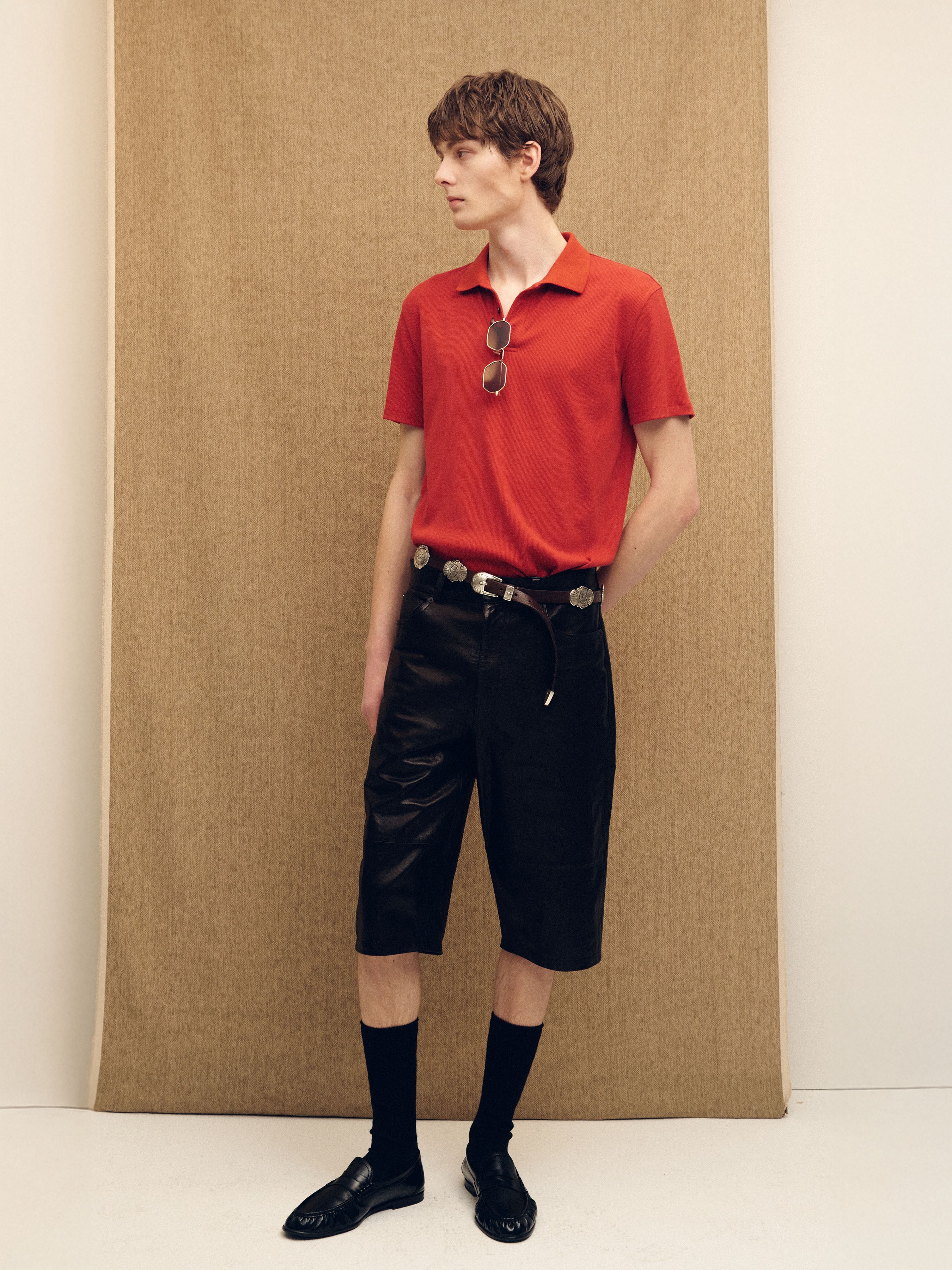 (2026/06/09 Open) SOFT RIBBED POLO SHIRT_ DARK RED