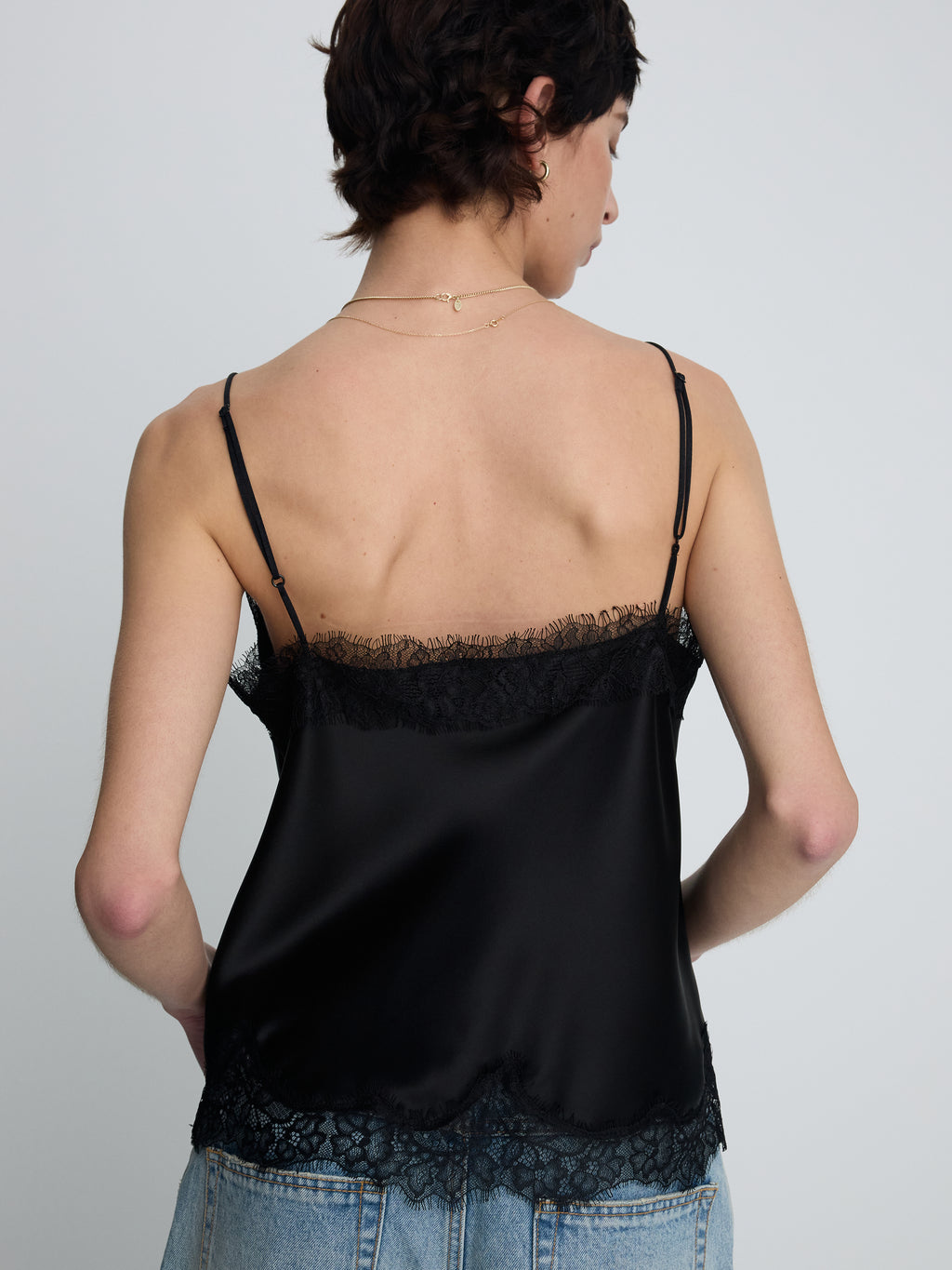 (W) SATIN LACE CAMISOLE_ BLACK