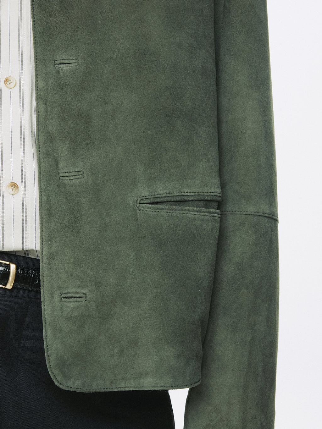 GOAT SUEDE CHORE JACKET_ FADED GREEN