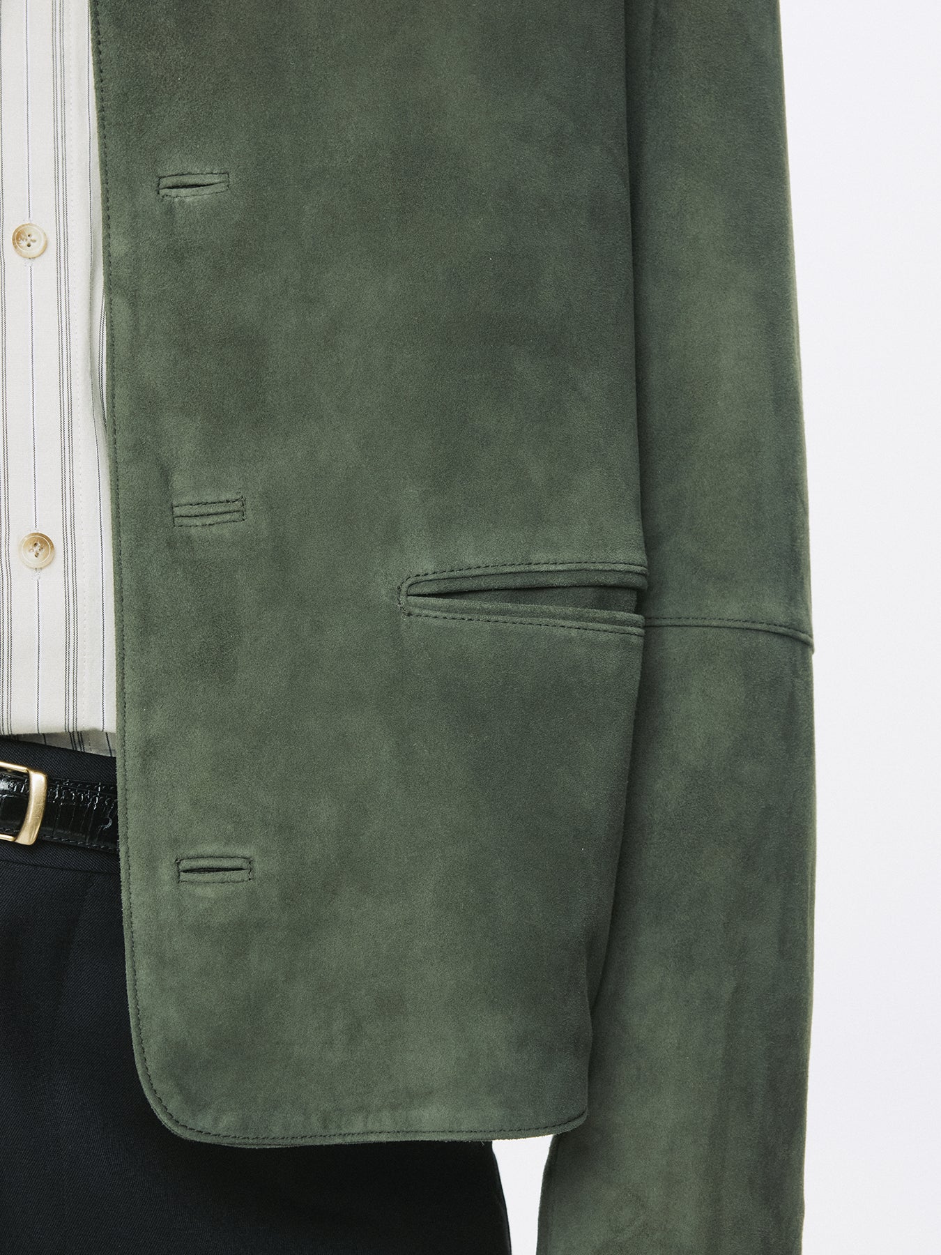 GOAT SUEDE CHORE JACKET_ FADED GREEN