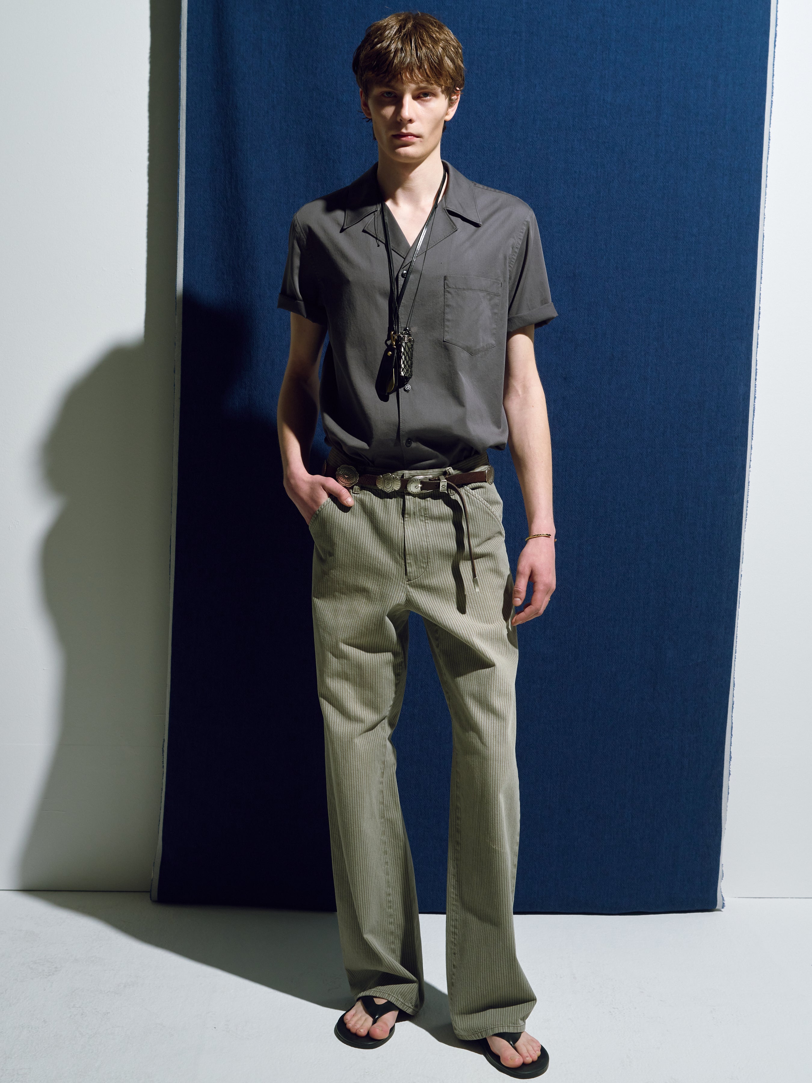 SILKY COTTON BOWLING SHIRT_ ANTHRACITE