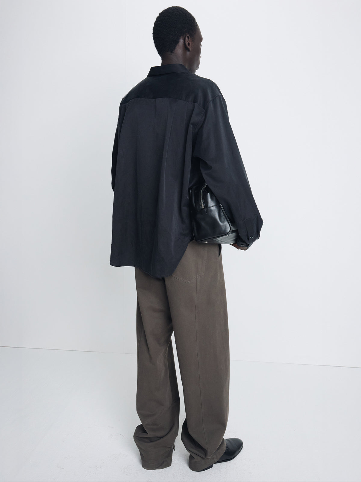 BRUSHED COTTON DRILL RELAXED STRING PANTS_ OLIVE