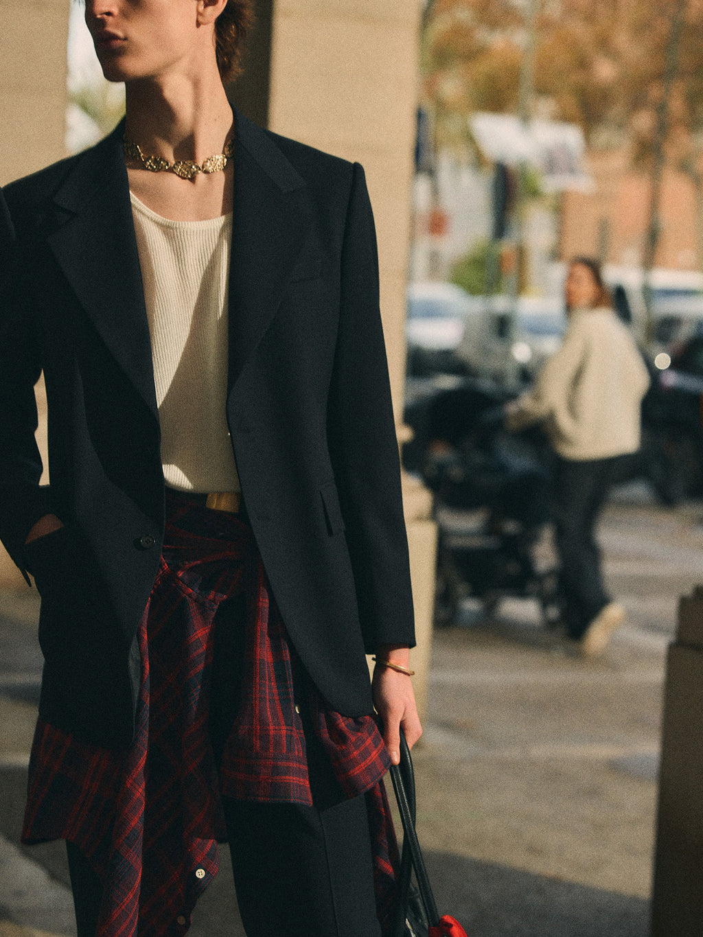 WOOL SINGLE-BREASTED TAILORED JACKET_ MIDNIGHT
