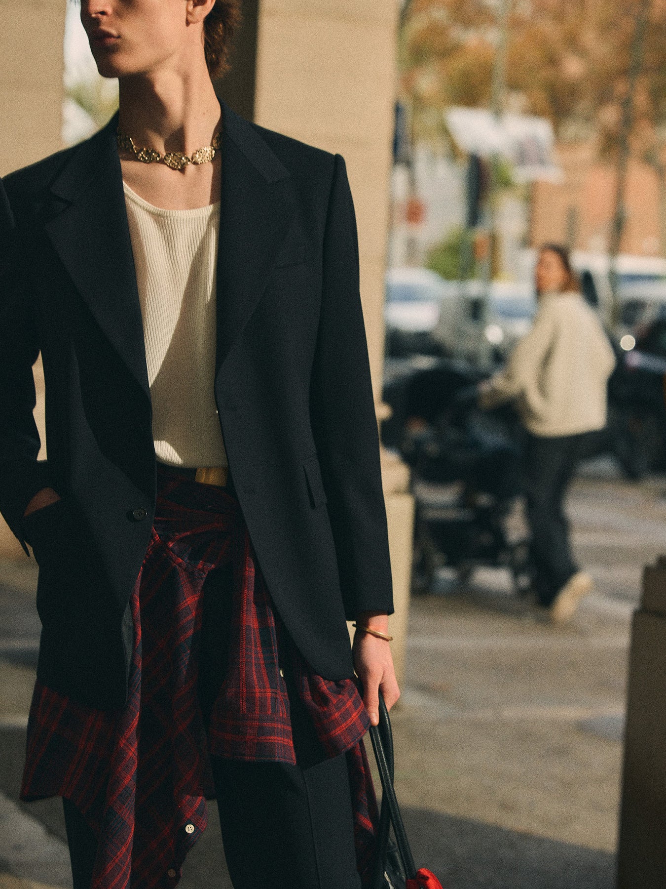 WOOL SINGLE-BREASTED TAILORED JACKET_ MIDNIGHT