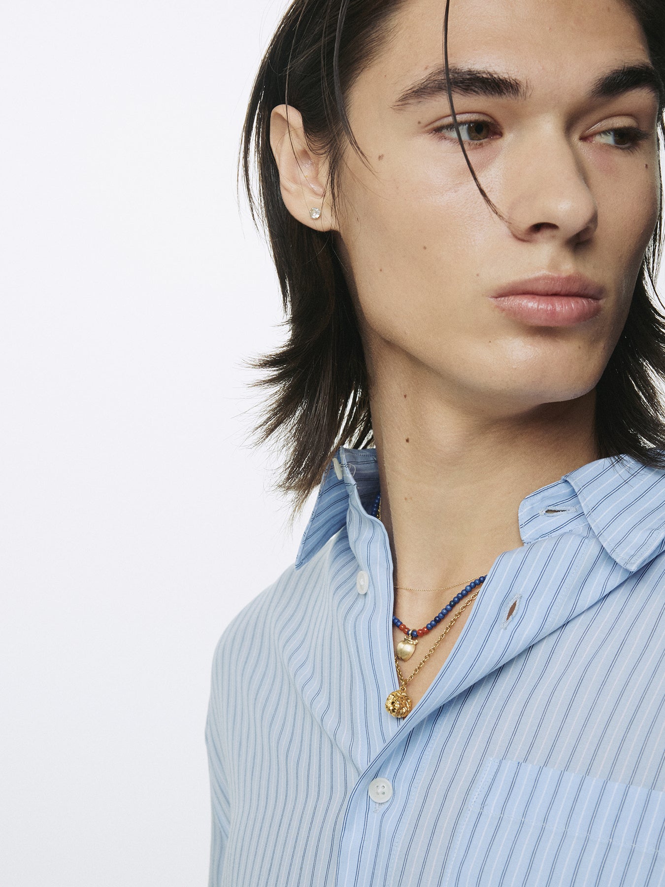 STRIPED LYOCELL SHIRT (JAPANESE FABRIC)_ SKYBLUE STRIPE