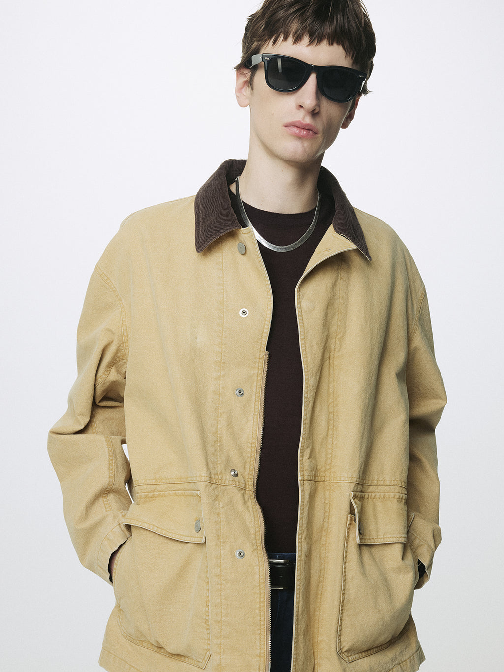 GARMENT WASHED BARN JACKET_ FADED BEIGE