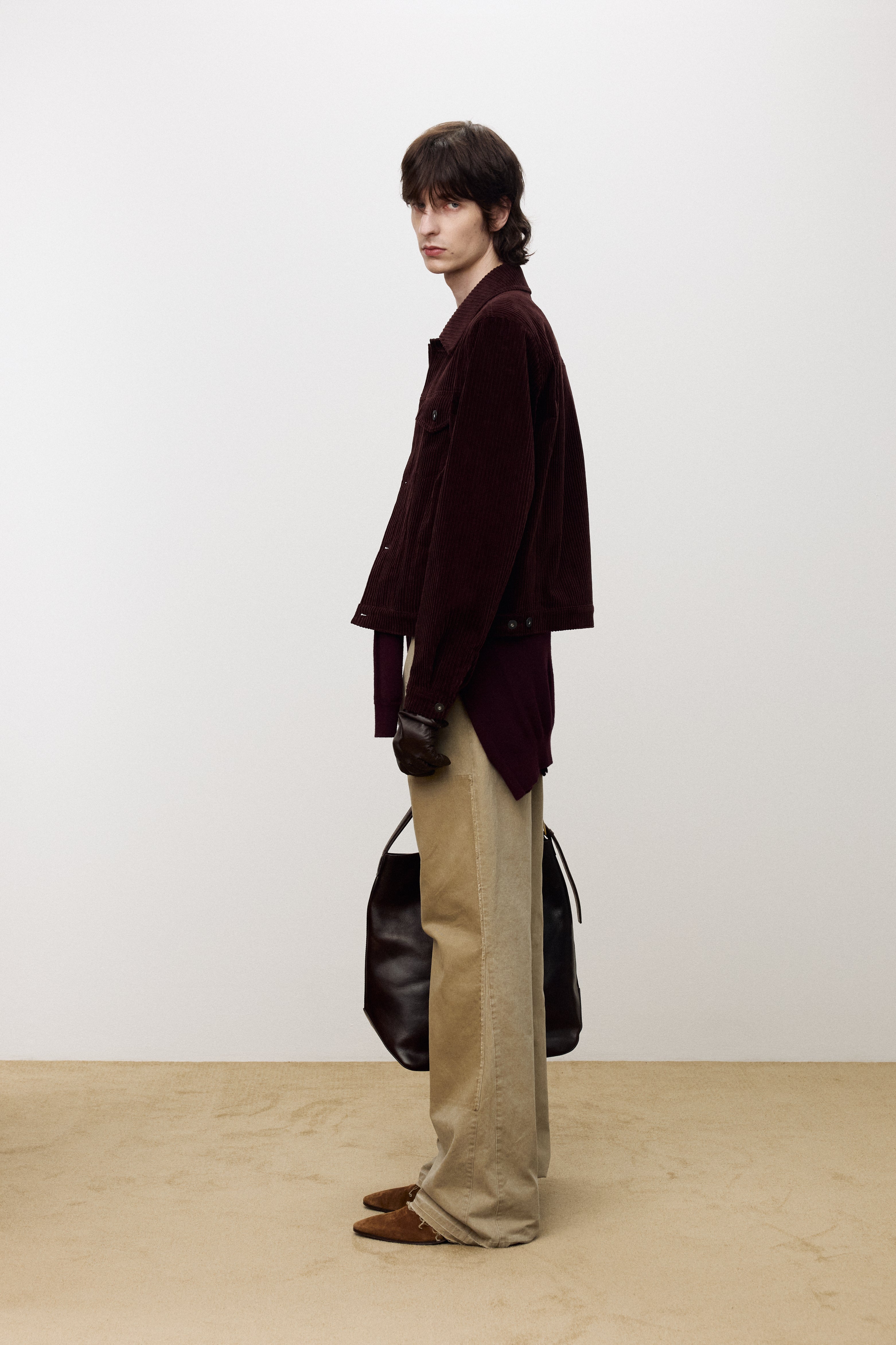 VINTAGE EFFECT FLARED CARPENTER PANTS_ FADED BEIGE