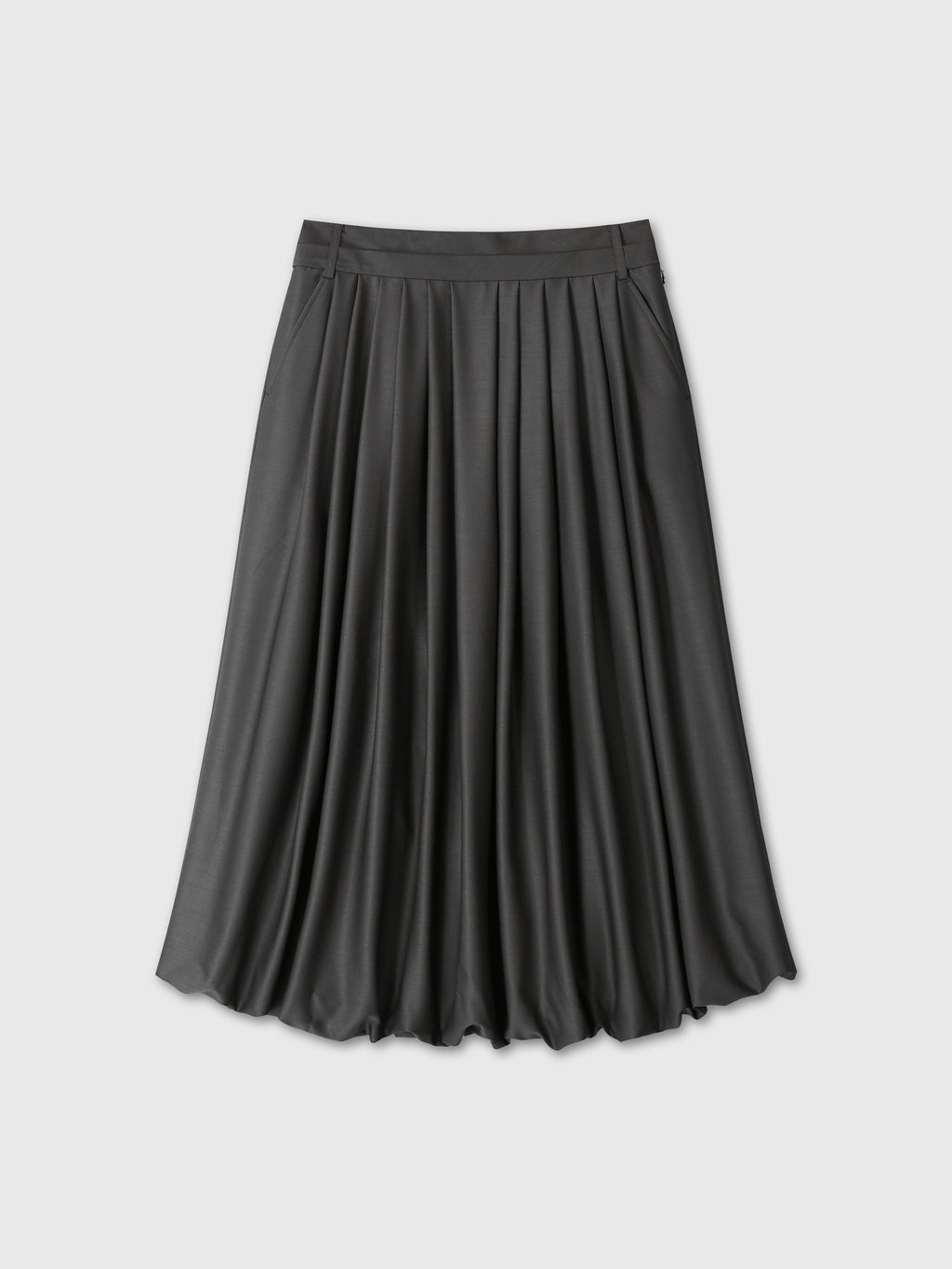 (W) WOOL BALLOON SKIRT_ CHARCOAL