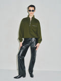 Extra Heavy Sweat Half Zip-up_ Fern Green