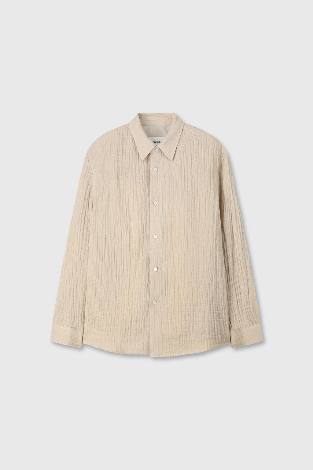 DOUBLE WEAVE LINEN SHIRT_ FRENCH BEIGE