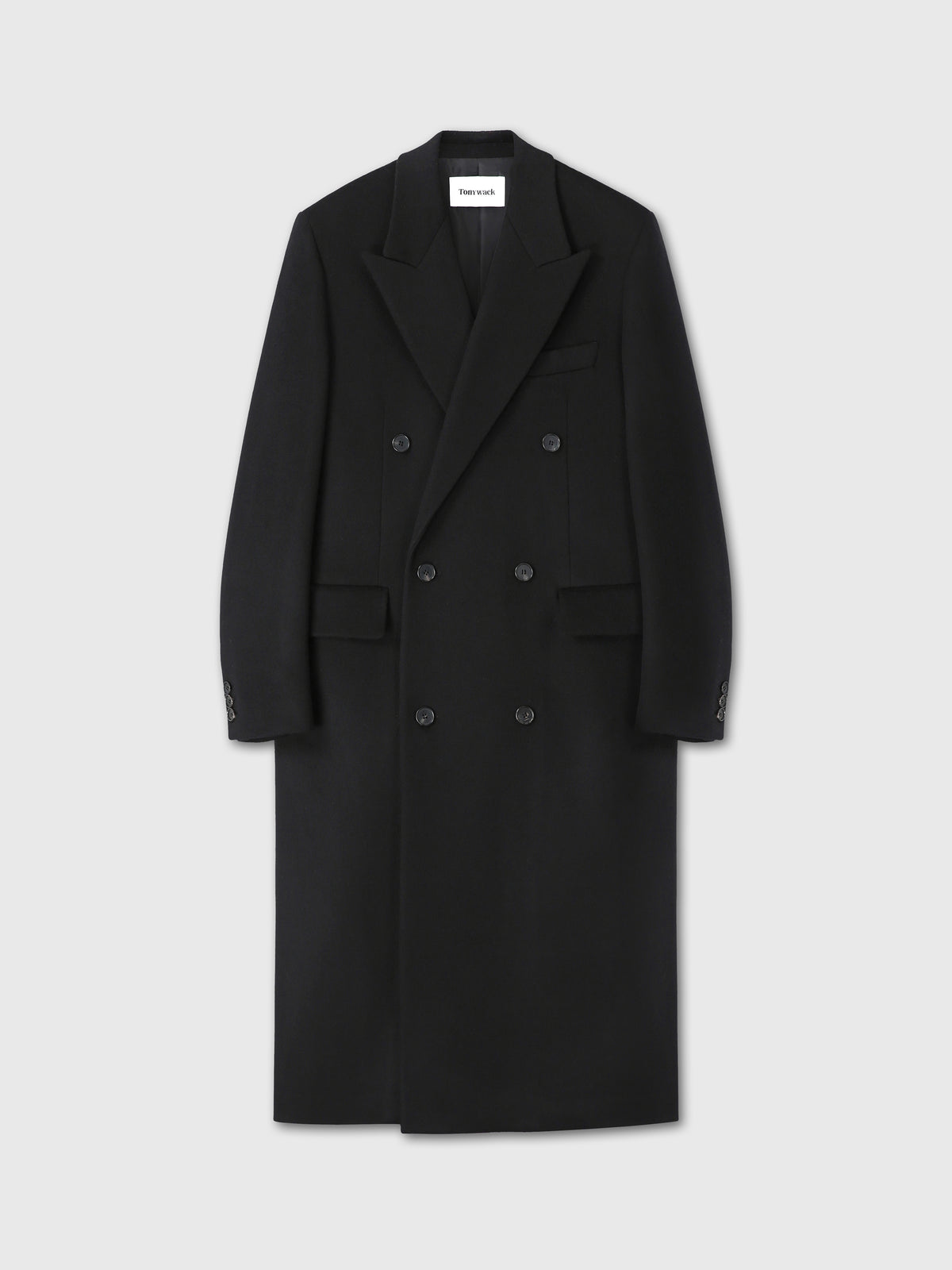 WOOL AND CASHMERE DOUBLE-BREASTED COAT_ BLACK