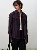 STRIPED WOOL WESTERN SHIRT_ DARK BURGUNDY