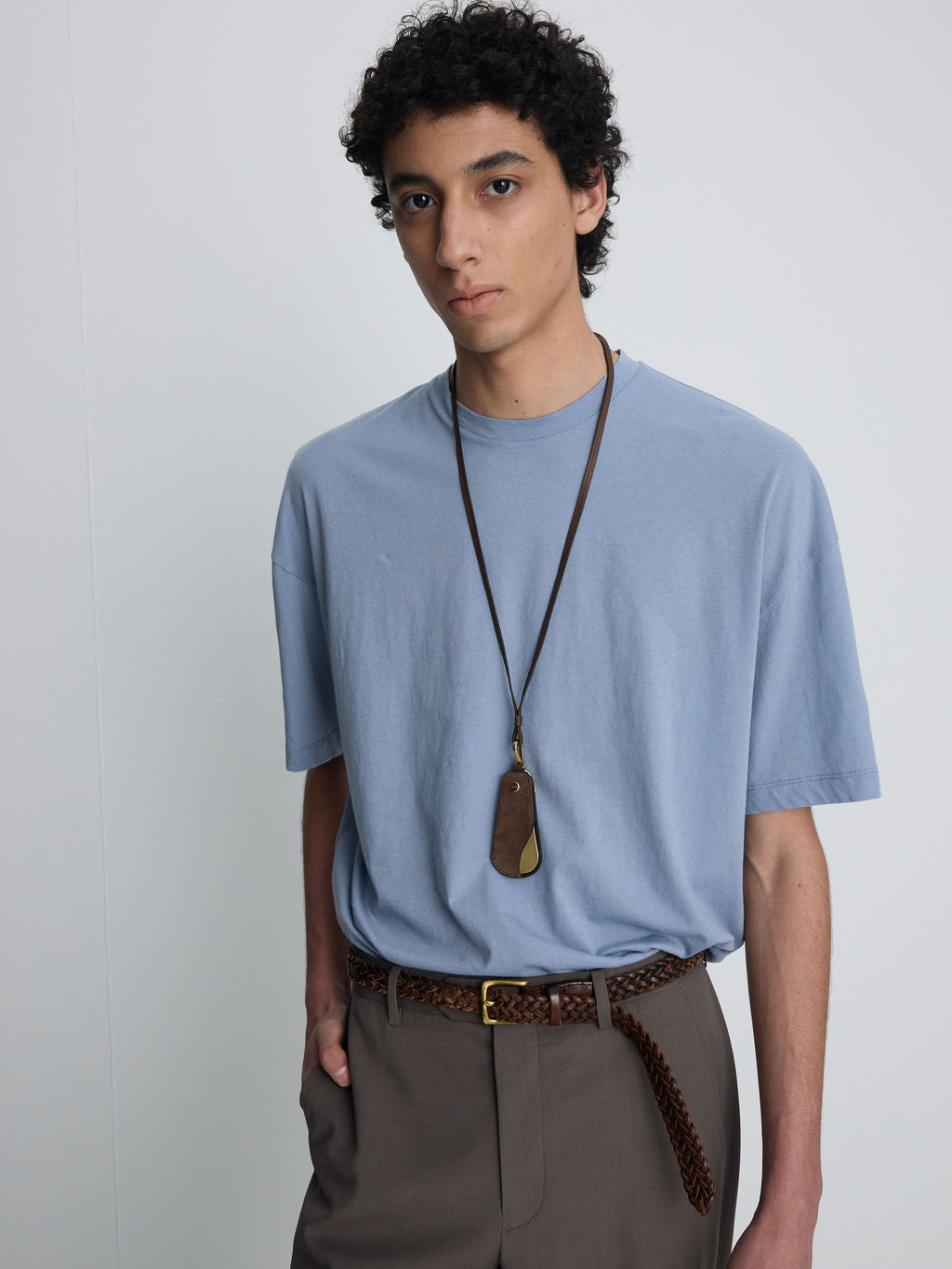 COTTON CASHMERE RELAXED T-SHIRT_ PALE BLUE