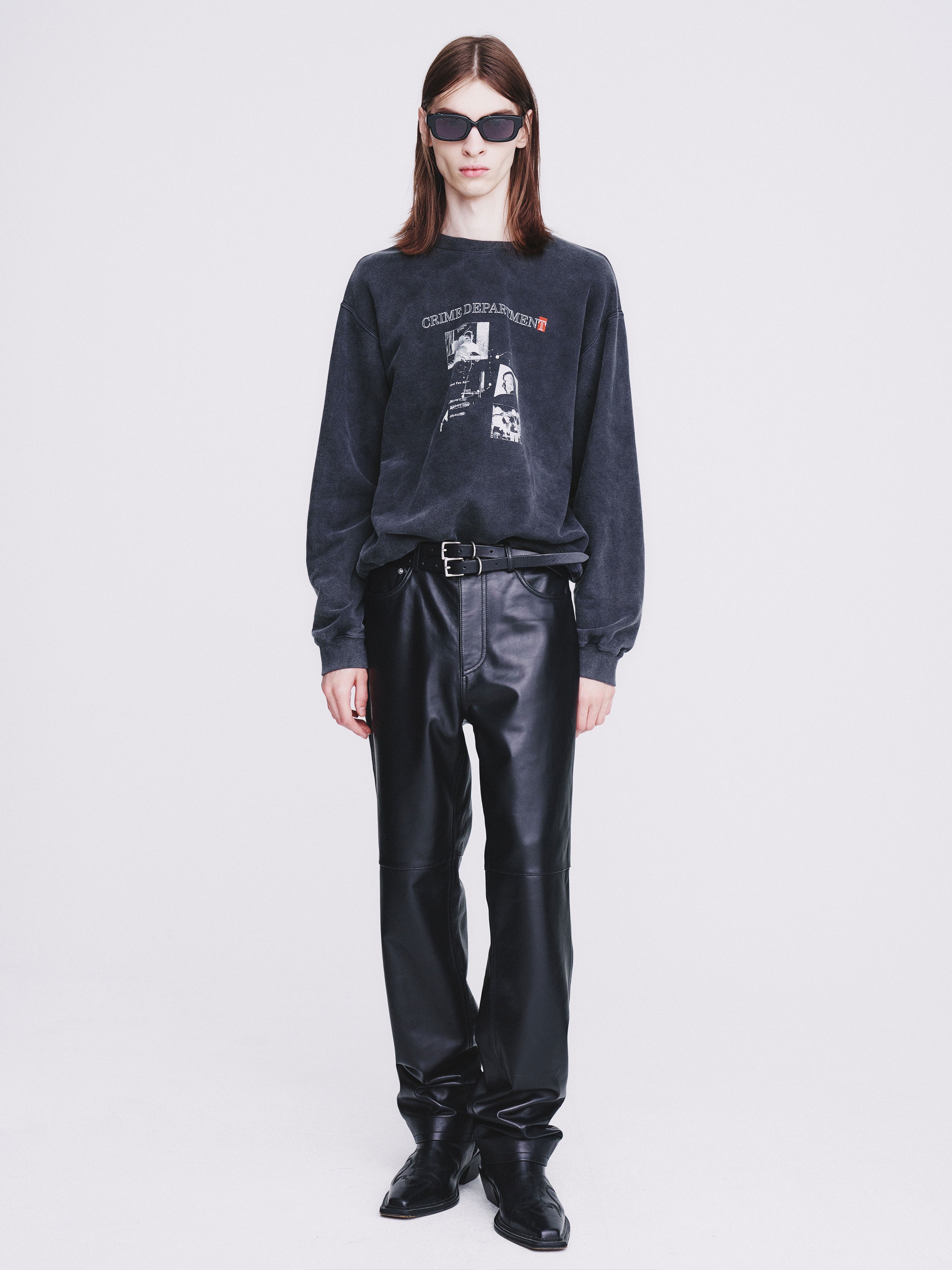 Crime Dept. Garment-dyeing Sweatshirt_ Faded Charcoal