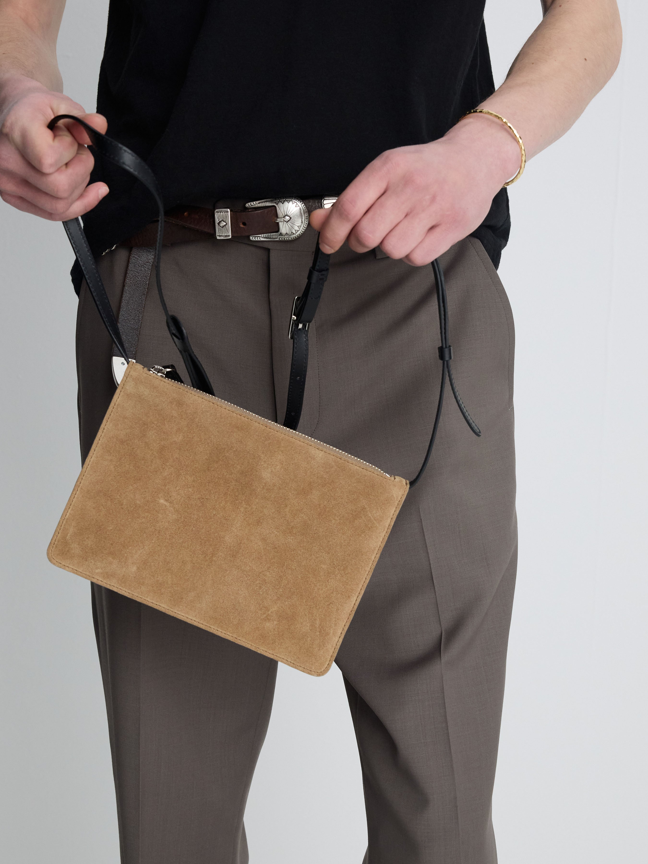 SUEDE CROSSBODY BAG_ BEIGE