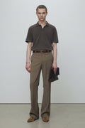 GARMENT DYED DISTRESSED PIQUÉ POLO_ FADED BROWN