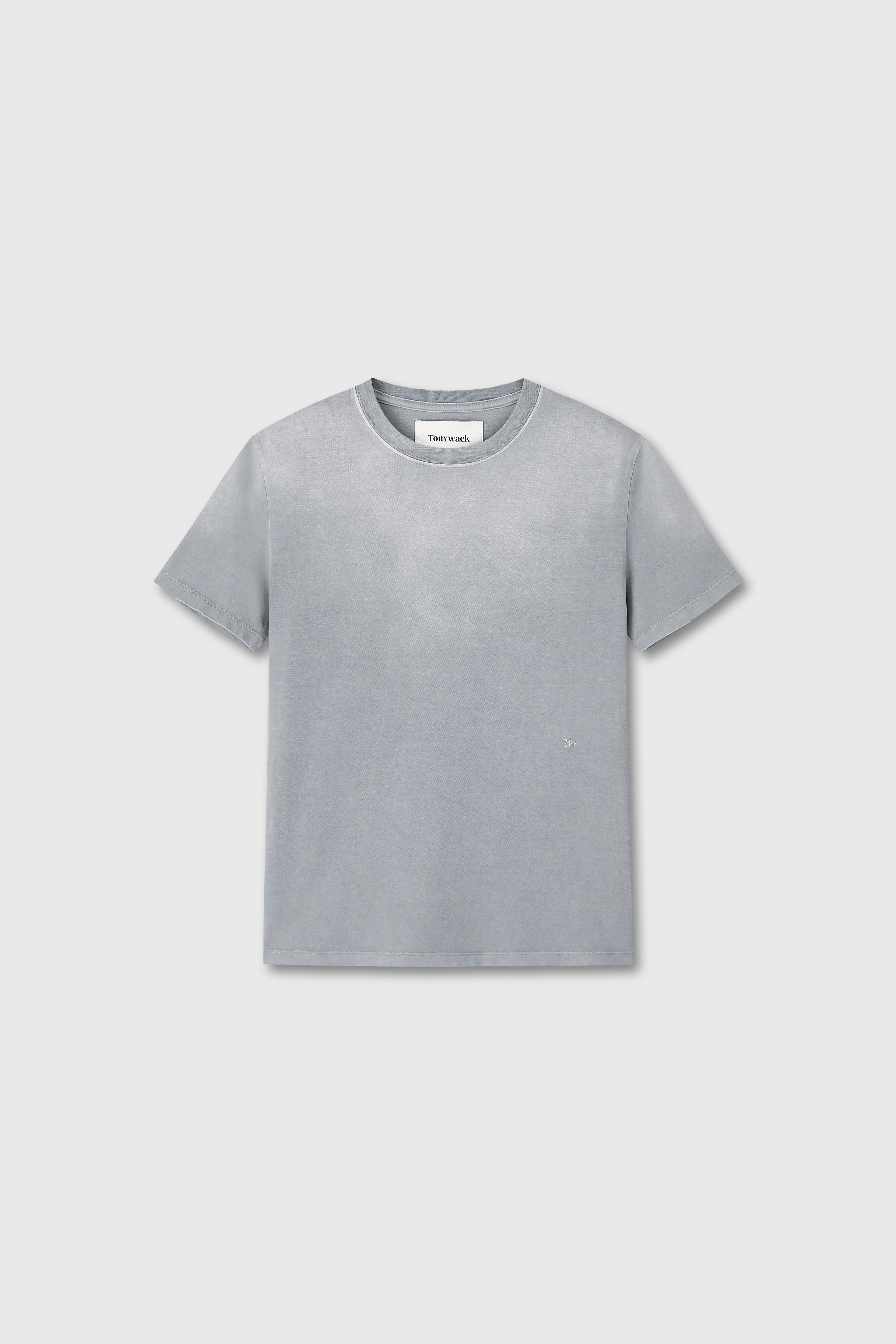 SIGNATURE GARMENT DYED T-SHIRT_ GLACIER GREY