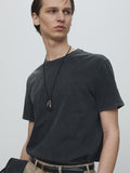 SIGNATURE GARMENT DYED T-SHIRT_ FADED BLACK