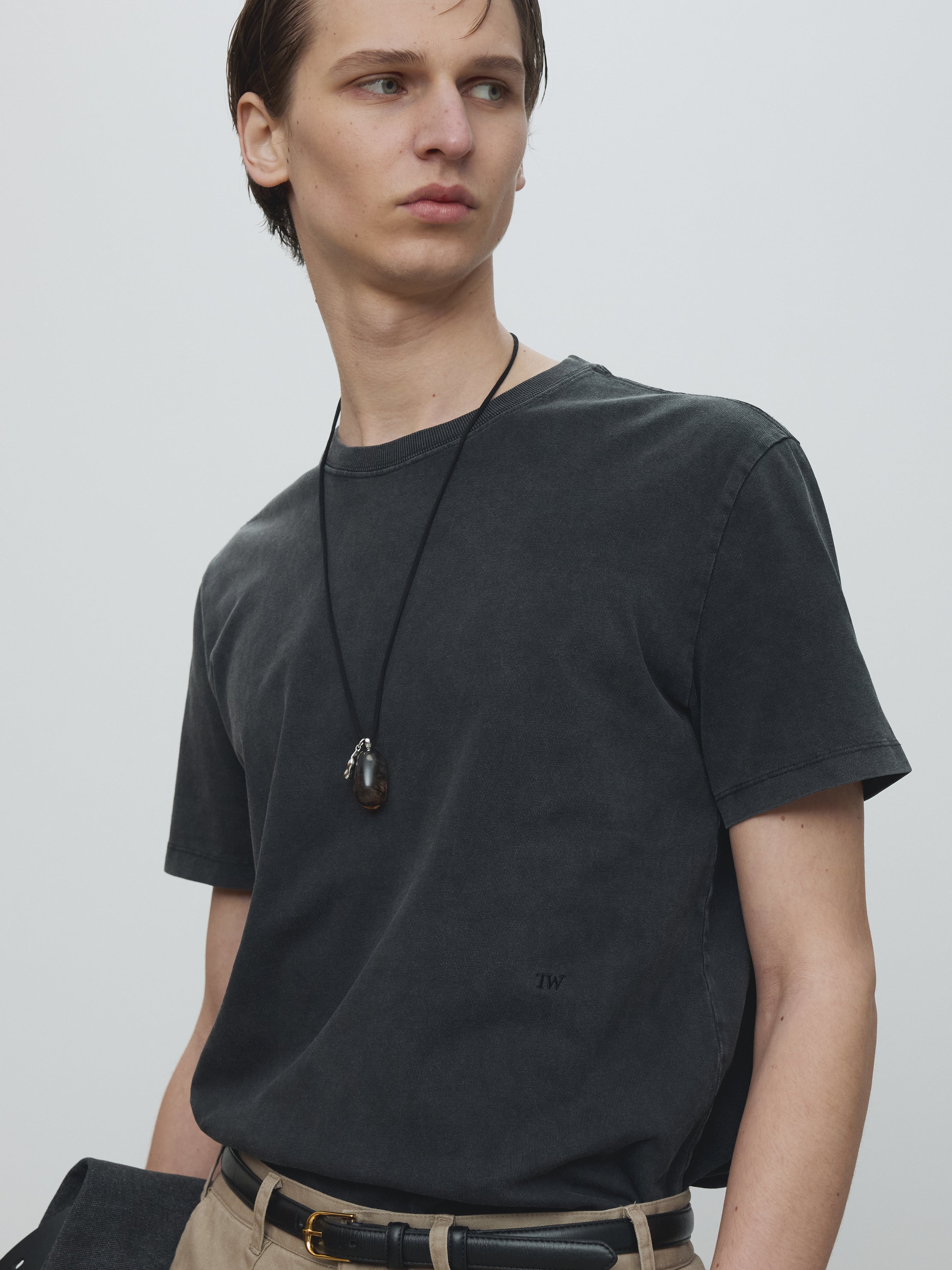 SIGNATURE GARMENT DYED T-SHIRT_ FADED BLACK