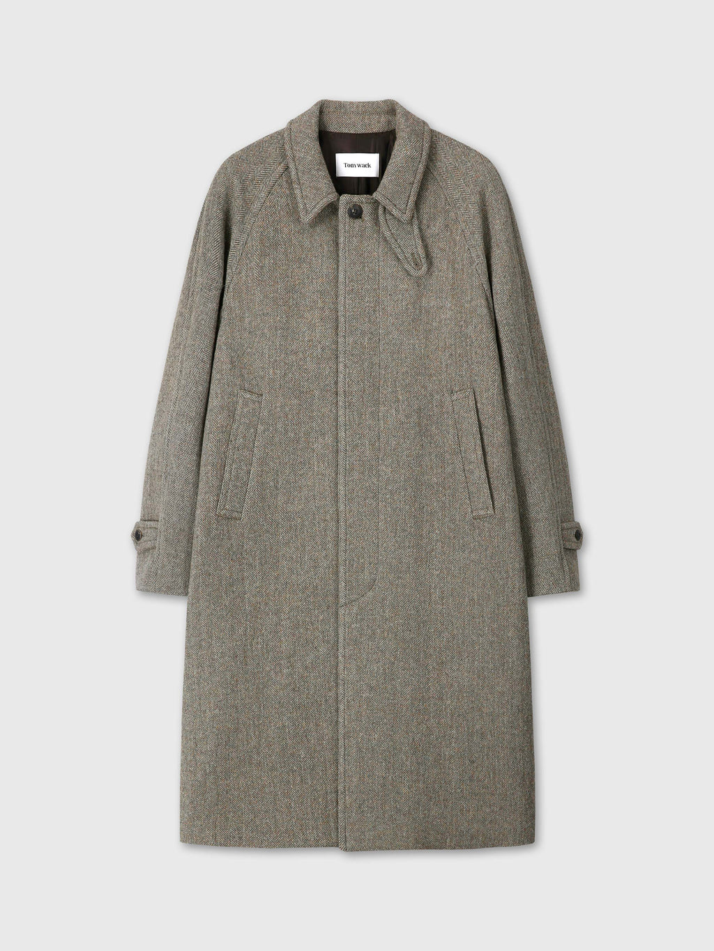 HERRINGBONE WOOL RAGLAN OVERCOAT_ PATINA TAUPE