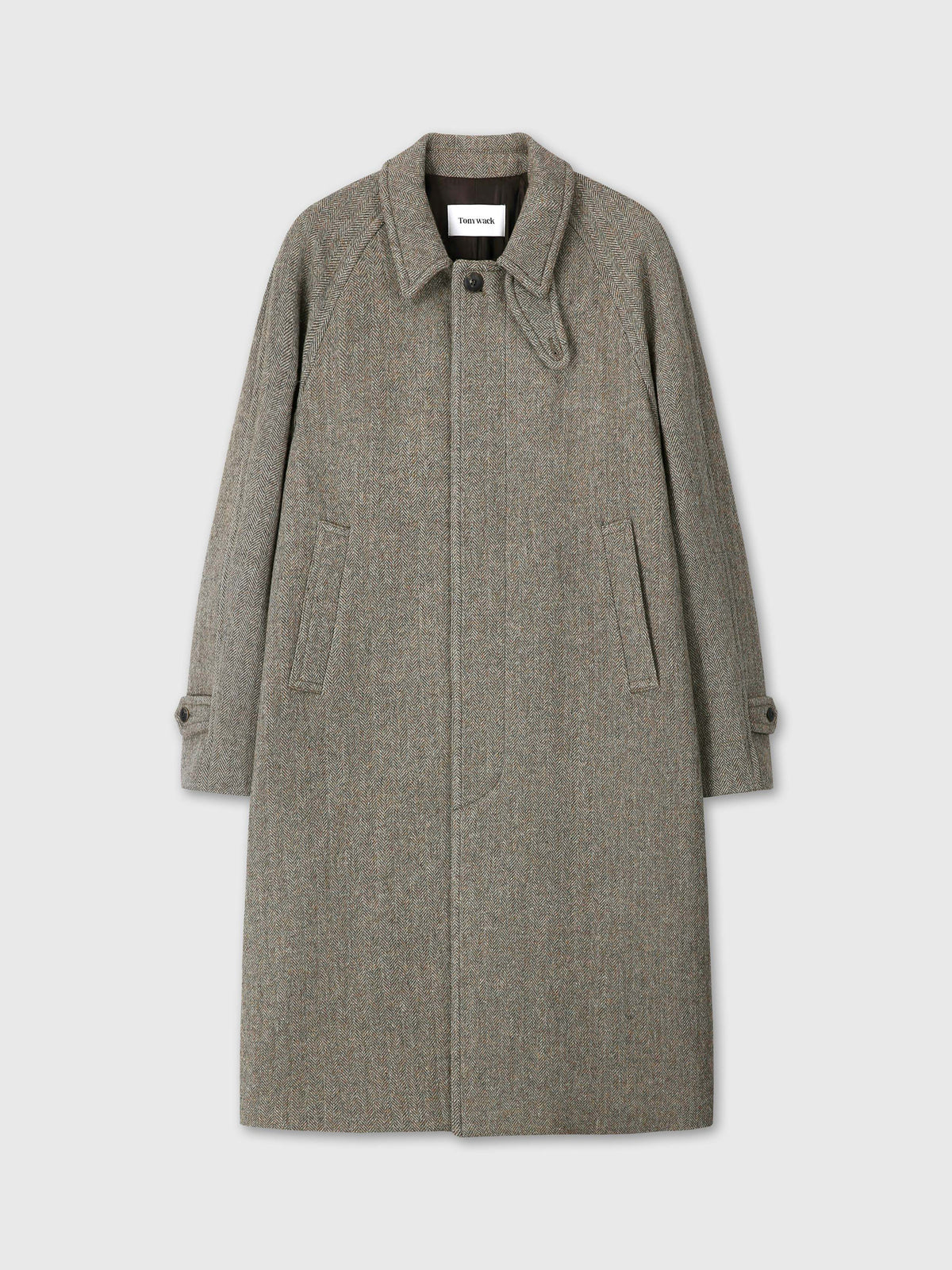 HERRINGBONE WOOL RAGLAN OVERCOAT_ PATINA TAUPE