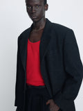 HERRINGBONE WOOL RELAXED TAILORED JACKET_ ANTHRACITE