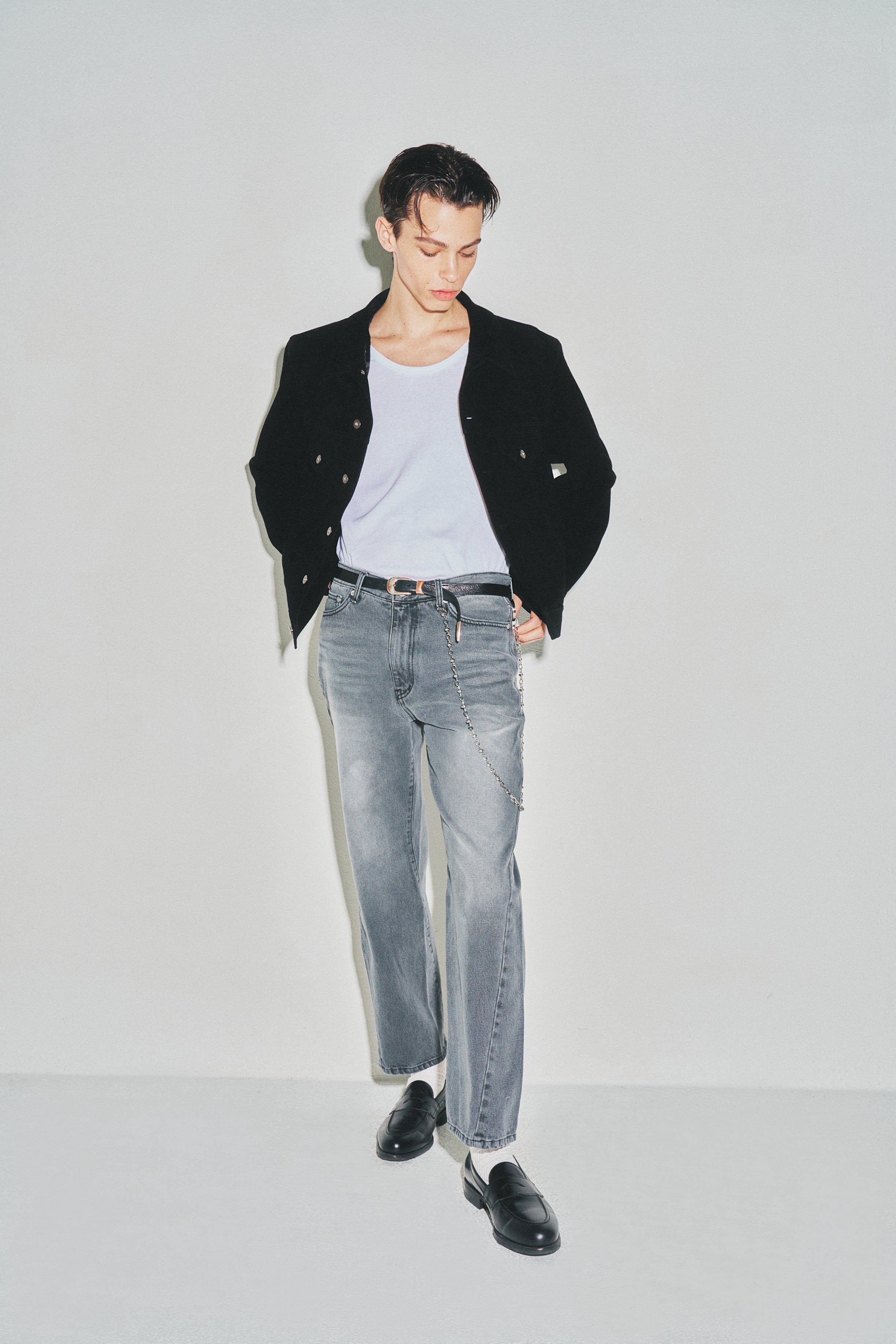 Twist-Cut Denim Jeans_ Washed Grey