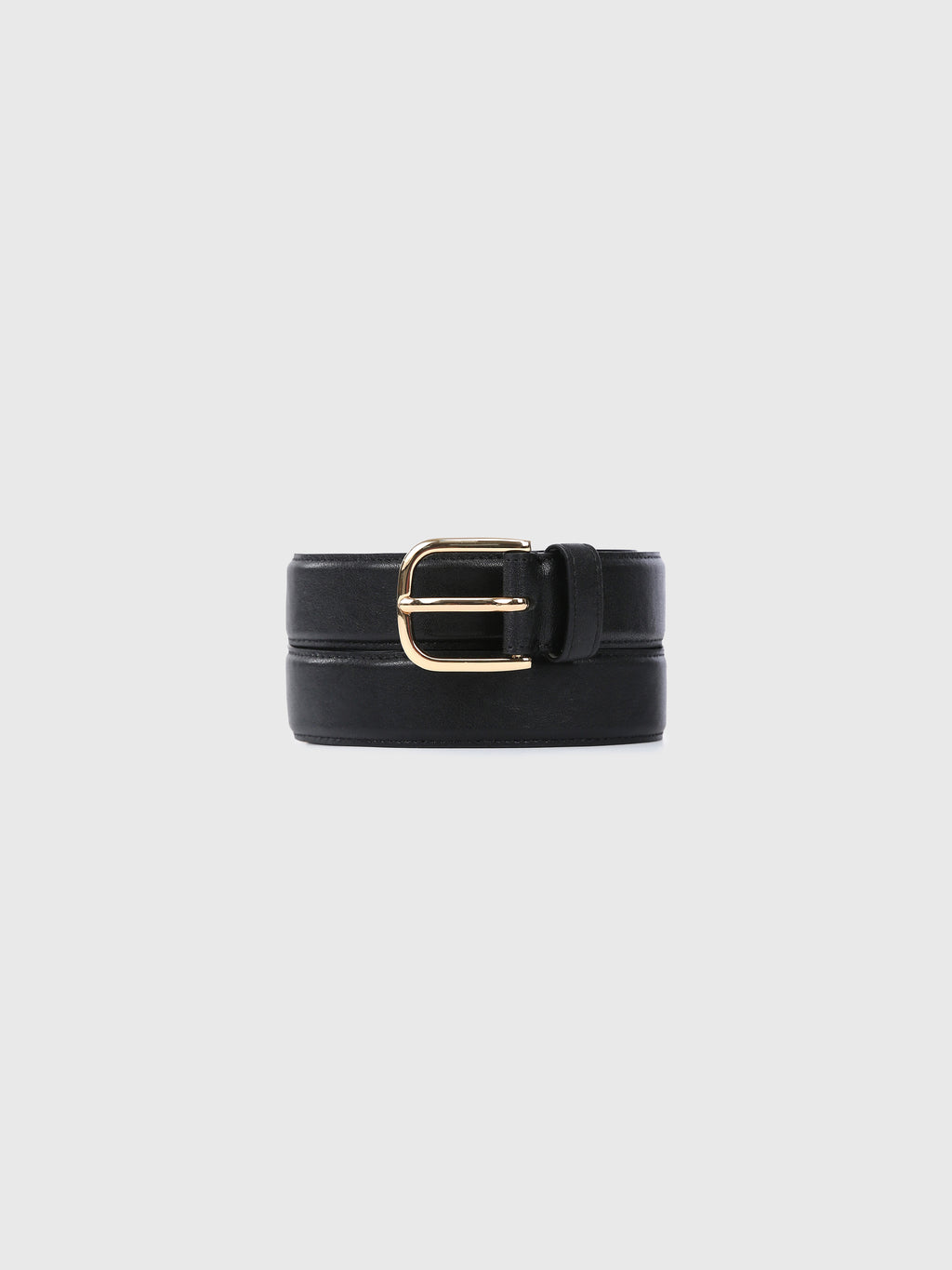 LEATHER CLASSIC BELT_ GOLD/BLACK
