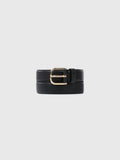 LEATHER CLASSIC BELT_ GOLD/BLACK