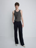 (2026/05/19 Open) TROPICAL WOOL LOW-RISE PLEATED TROUSERS_ NAVY