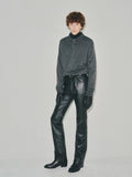 Italian Fabric Brushed Mohair Polo knit_ Charcoal