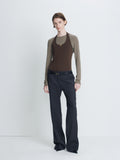 (W) HALTER TOP_ BROWN