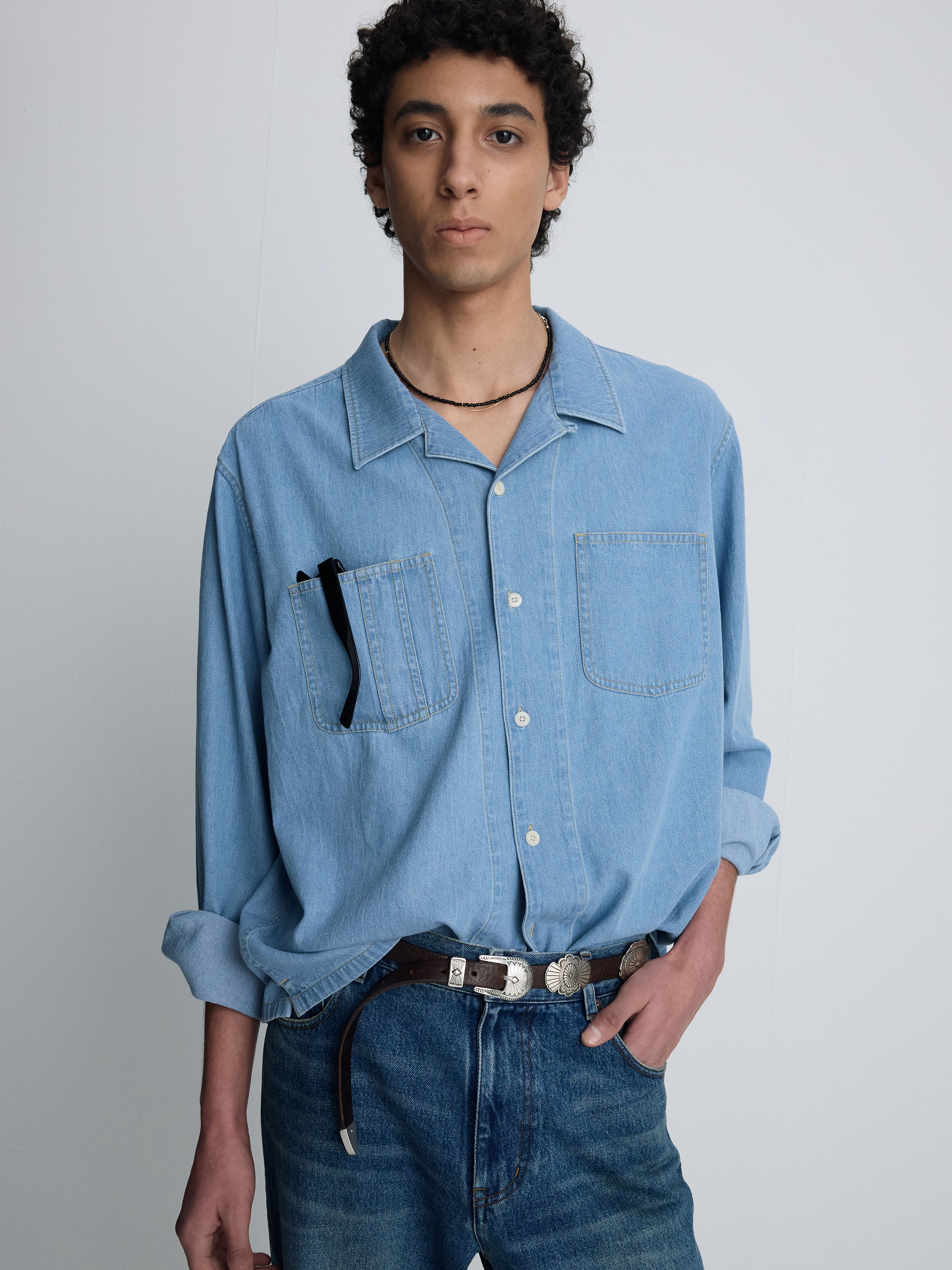(2026/05/22 Open) TWO POCKET SOFT DENIM SHIRT_ LIGHT INDIGO
