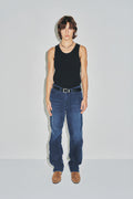 Indigo Garment-dyed Straight Cut Corduroy Pants_ Faded Indigo