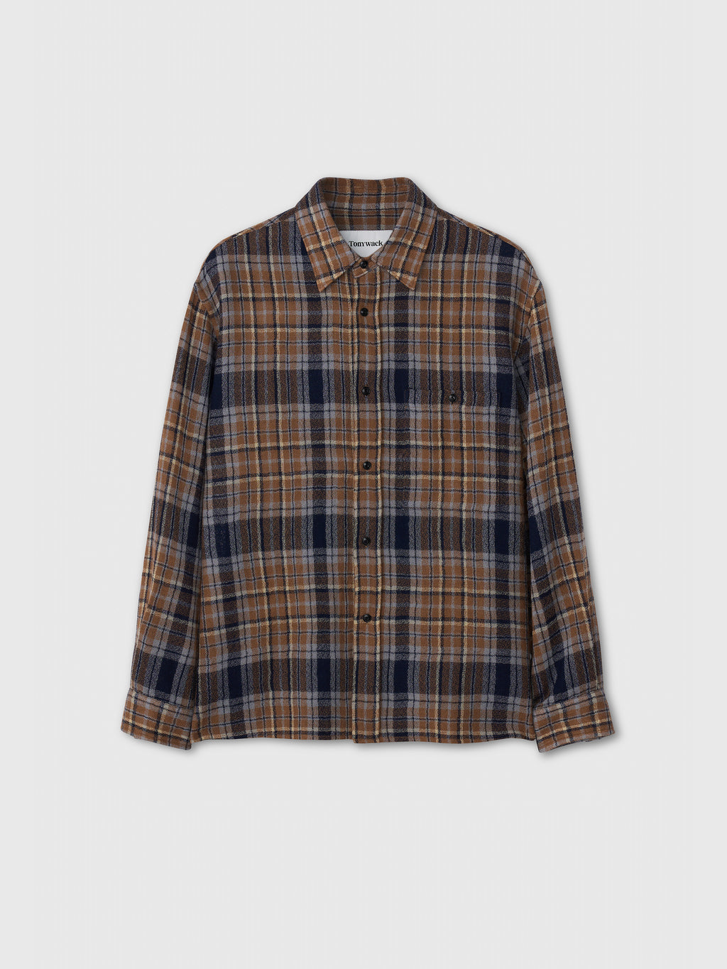 Light Wool Single Pocket Check Shirt_ Camel