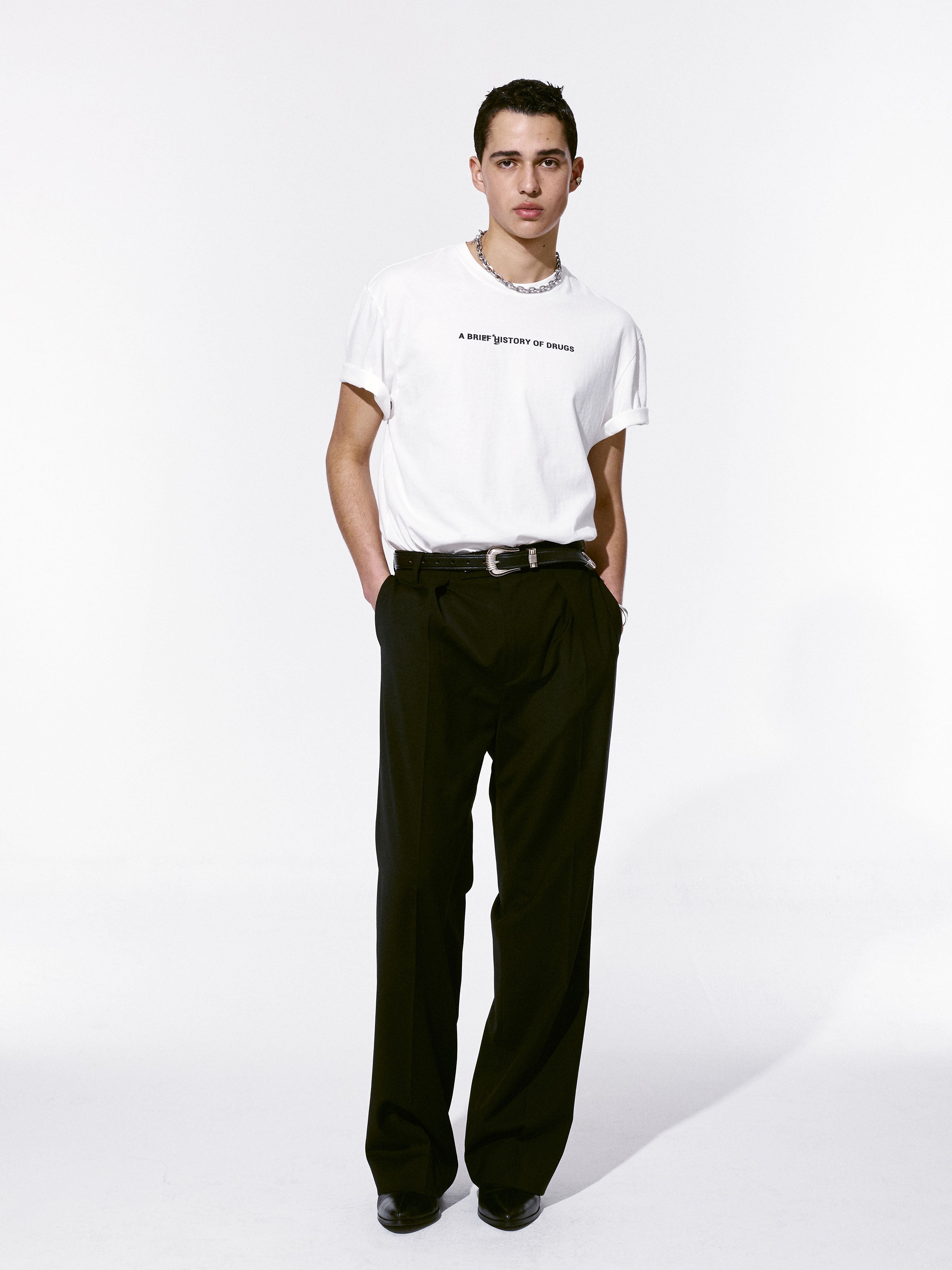 Drug Reference Washed T-shirt_ White